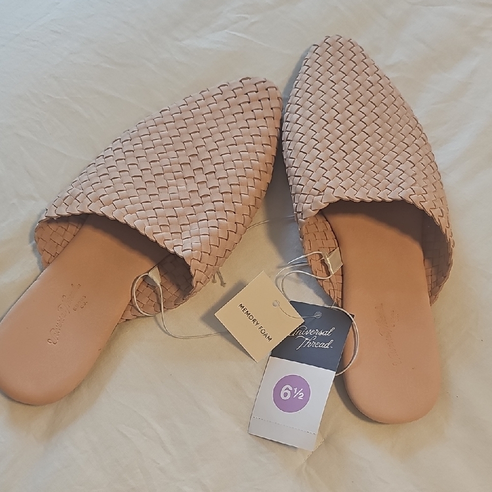 Universal Thread Women's Woven Mules - Tan